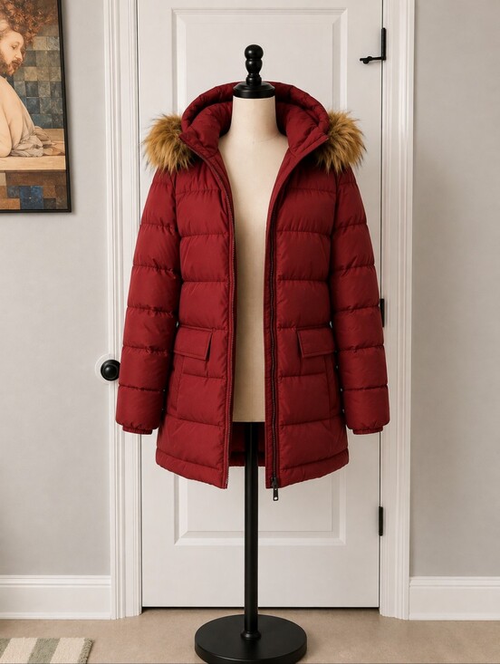 cherfly Jackets & Blazers - Women's Red Puffer Jacket